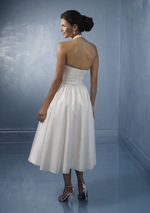 Women that choose and wear a tea length wedding dress at their wedding 
