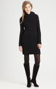black sweater dress